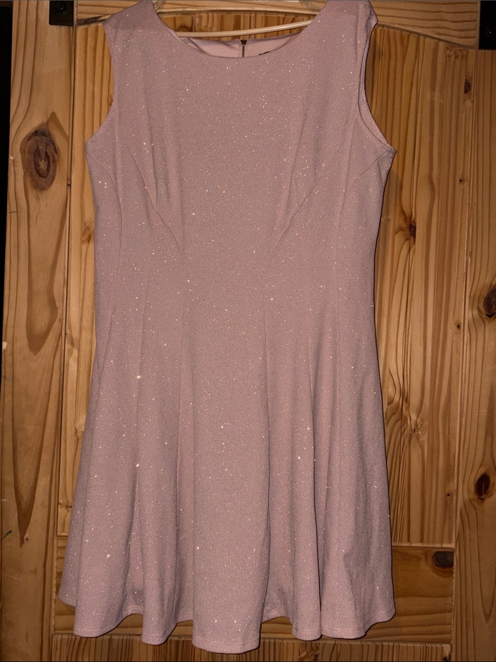 Roz & Ali Sparkle Fit-and-Flare Dress in Light Pink